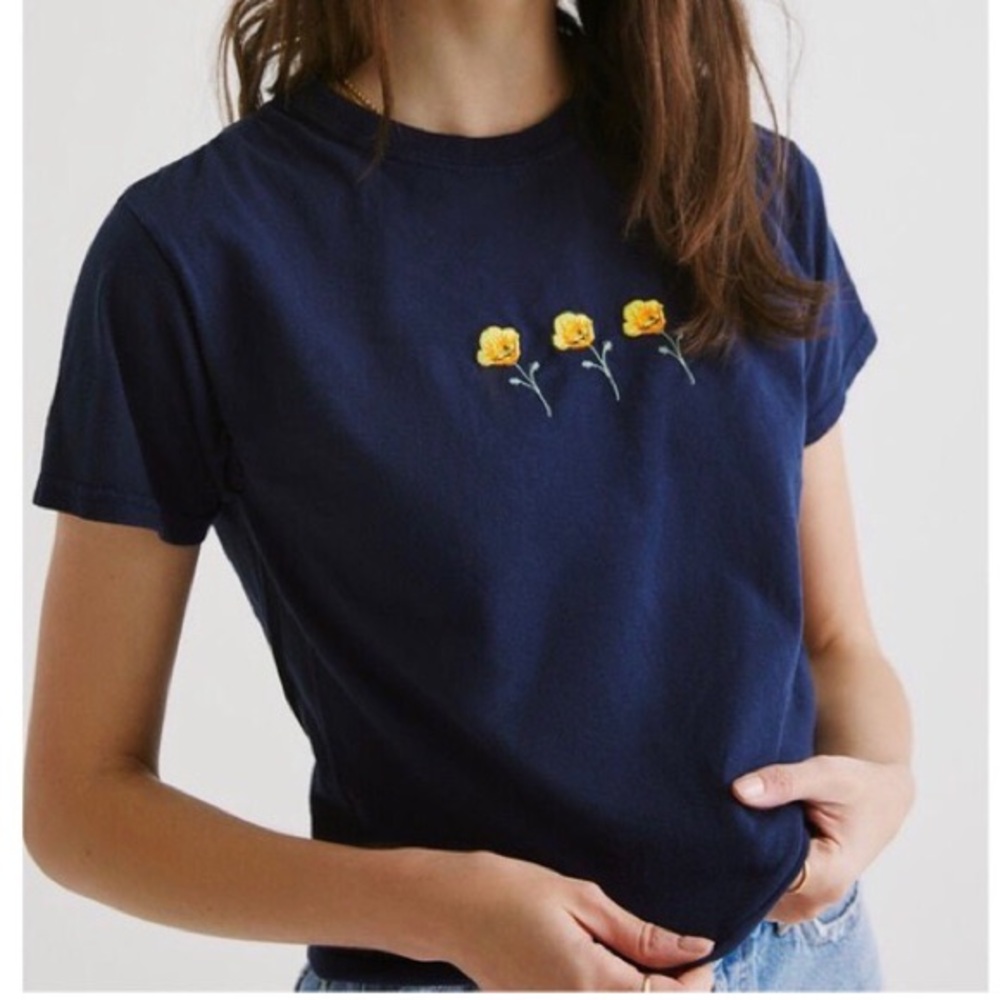 Brandy Melville Navy Poppy Shirt